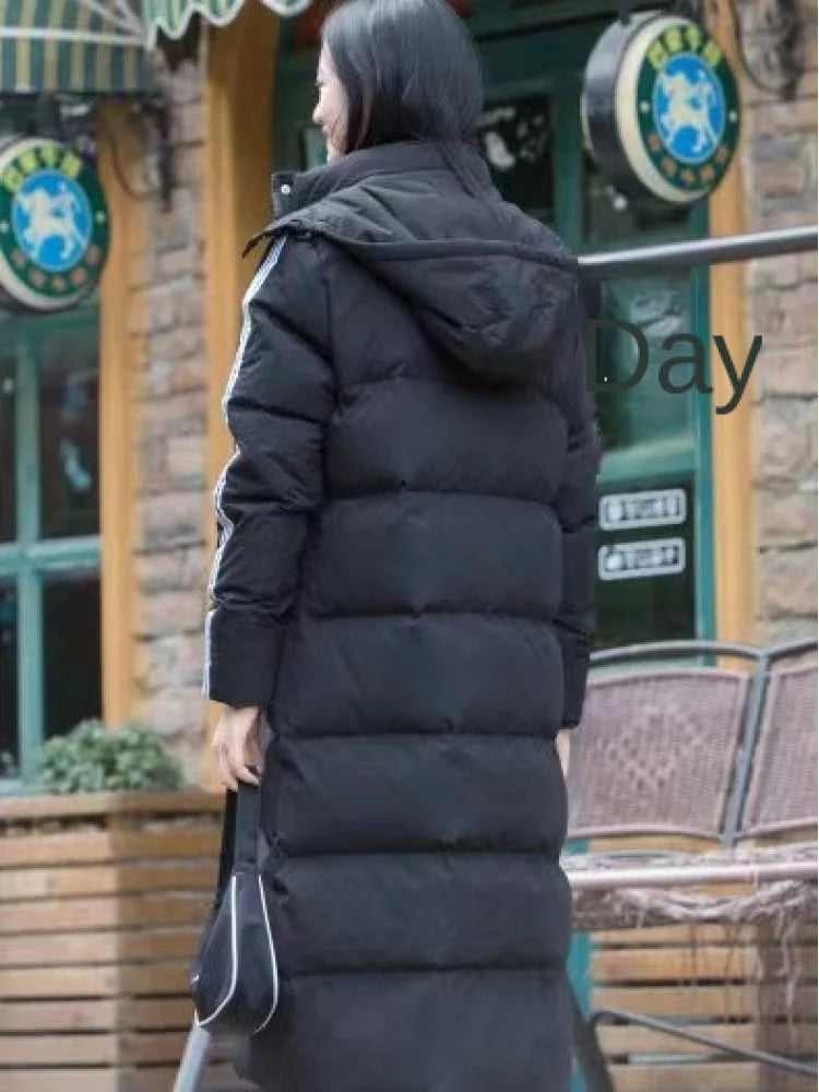 Winter smart warm down jacket electric men and women over the knee long clothing