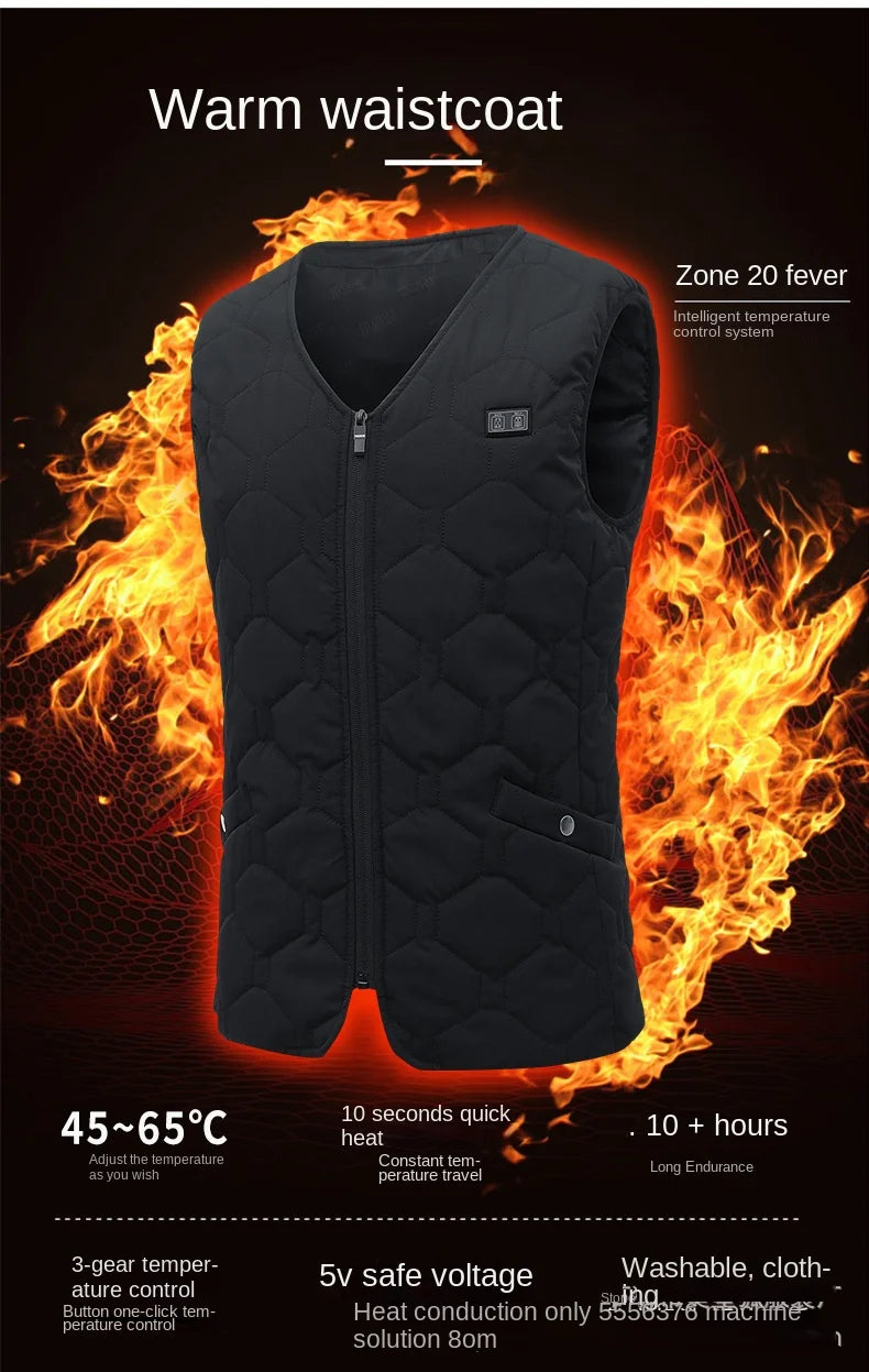 Winter smart warm down jacket electric men and women over the knee long clothing