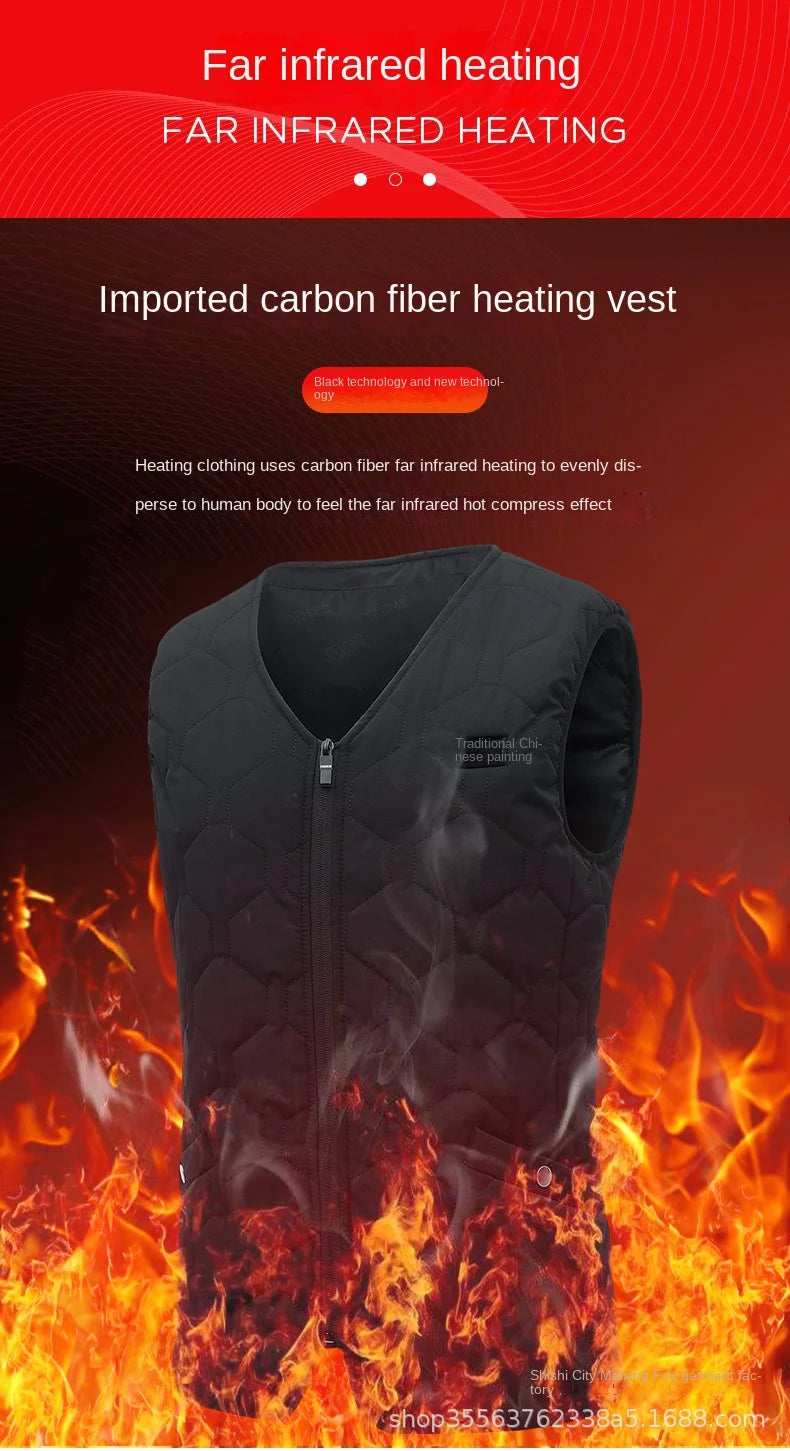 Winter smart warm down jacket electric men and women over the knee long clothing